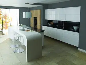 Remo Gloss White Reclaimed Oak Contemporary Kitchen